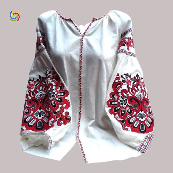 Рубашка Украинская вышиванка  444290212 цвет белый размер XS/S