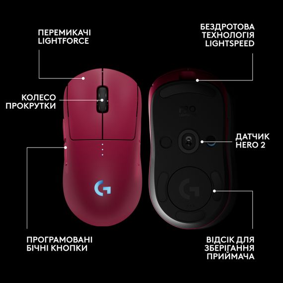 Мишка Logitech G Pro 2 Lightspeed Wireless Magenta (910-007309) | Зображення 5