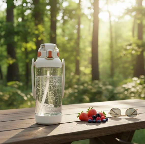 Бутылка TKK 1400 мл - Белая Tritan BPA-free, ударопрочная, спортивная с двойной системой переноски | Зображення 9