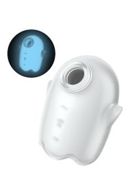 Вакуумний вібратор Satisfyer Glowing Ghost світиться у темряві, білий, 8.4 см. sexstyle
