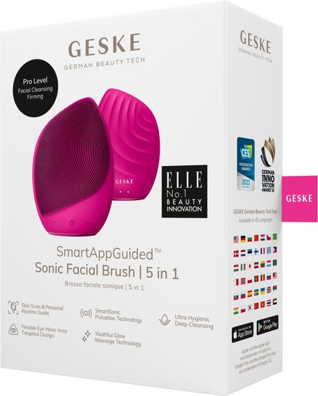 Електронна ультразвукова щітка для обличчя GESKE Sonic Facial Brush 5в1 magenta | Зображення 7