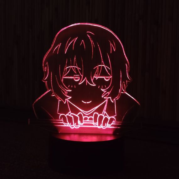 Акриловый светильник-ночник Осаму Дазай красный tty-n000438