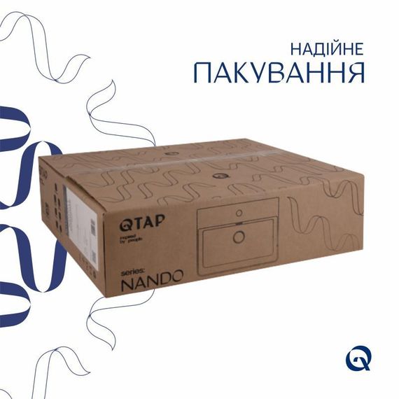 Комплект Qtap Nando LT: Раковина підвісна прамокутна 500х420х130 мм White + Донний клапан PU02O | Зображення 4