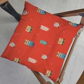 Подушка на стул с завязками Домики 40x40x4 см (PZ_23NG008)