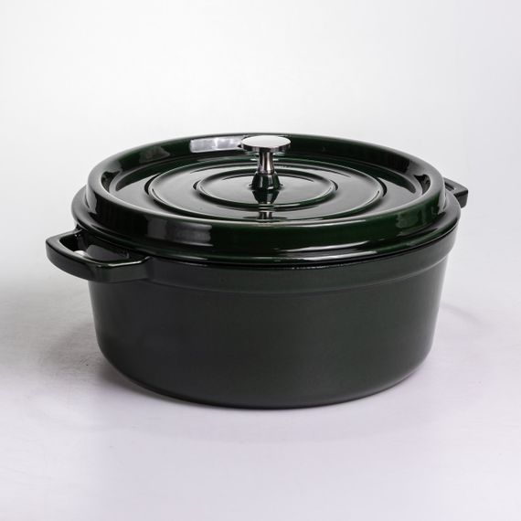Кокотниця чавунна емальована 6.5 л, малахіт Yiwu HP-FLG-13 green | Зображення 5