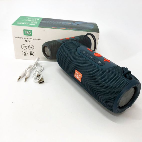 Портативна колонка Bluetooth TG341 зі шнурком, Бездротова колонка портативна потужна. Колір: синій | Зображення 6