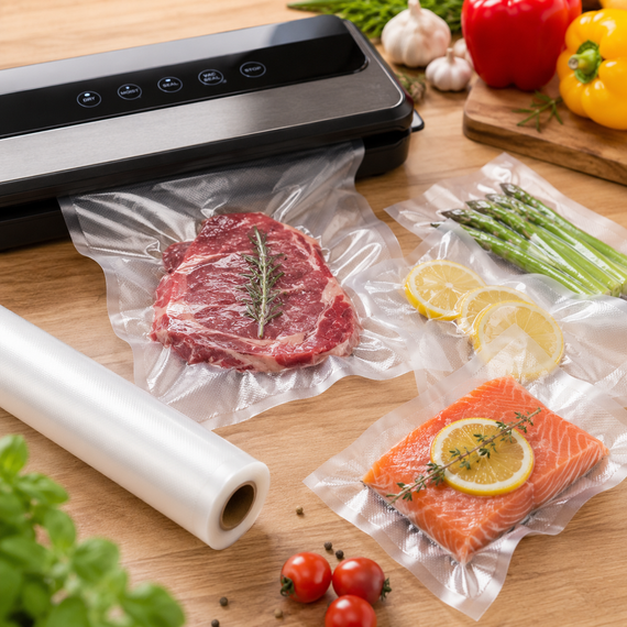 Вакуумні гофровані пакети в рулонах / Плівка для вакуумного пакувальника 25 см | Зображення 2
