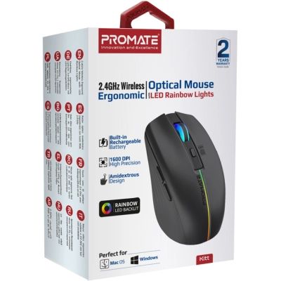 Мышка Promate Kitt Wireless Black (kitt.black) | Зображення 6