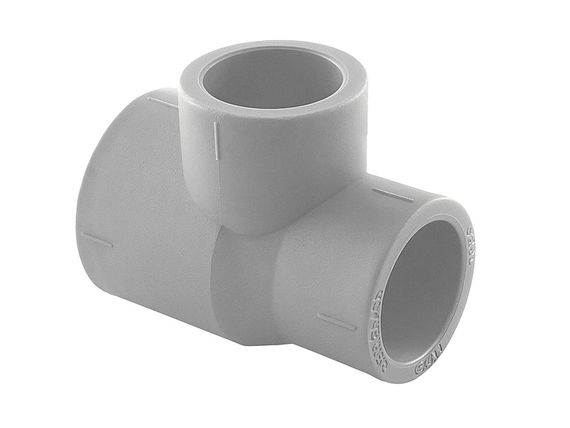 Трійник редукційний PPR Ø40x32x32 сірий колір ASCO® 10/100шт