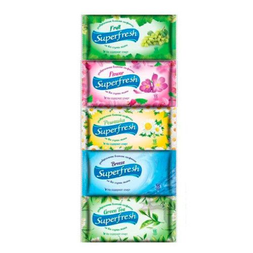 Вологі серветки Superfresh Асорті 15 шт. (13490)