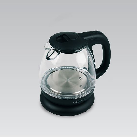 Электрочайник стеклянный Maestro MR-055-BLACK, 1 л, 1100 Вт, с подсветкой