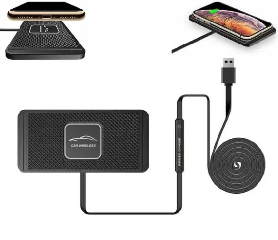 Силиконовый коврик в авто с быстрой беспроводной зарядкой Car Wireless Pad C1 15W | Зображення 3
