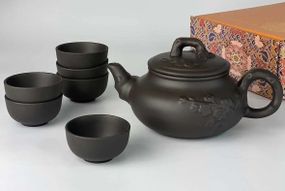 Сервіз чайний із глини Olens Канзан T2511 7 предметів темно-коричневий