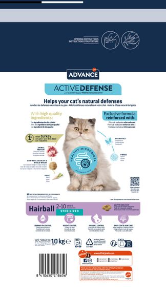 Сухий корм для виведення вовни у стерилізованих котів Advance Cat Sterilized Hairball, 10 кг | Зображення 1