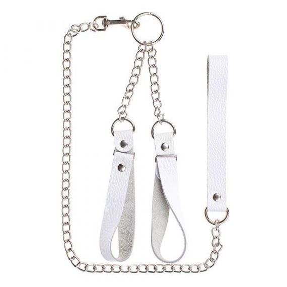 Наручники з повідцем Gentle Hold, White Sex Aura