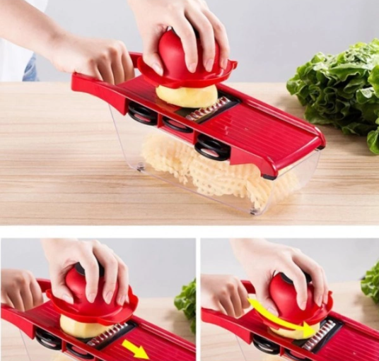 Овочерізка - мультислайсер Mandoline Slicer 6 in 1 · Тертка – шатківниця для овочів та фруктів з контейнером | Зображення 1