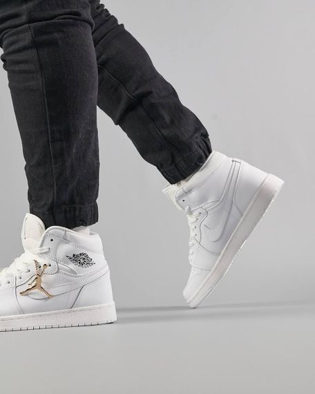 Чоловічі кросівки N-ike Air Jordan 1 High All White 44 28.0 см | Зображення 4
