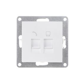 Розетка белая NB-1TF+1PC wh