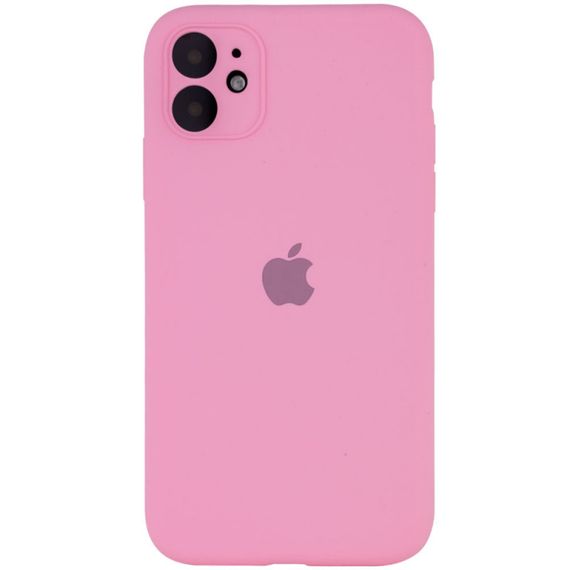 Чехол Silicone Case Full Camera Protective (AA) для Apple iPhone 12 (6.1") Розовый / Light pink
