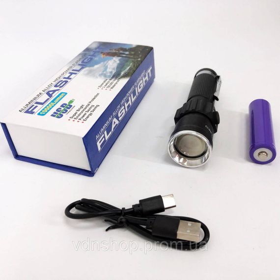 LED ліхтар із зарядкою PLD-1812-T6, Компактний портативний ліхтар LED потужний на вулицю UK-56 | Зображення 6