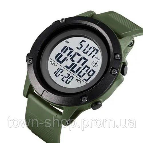 Часы наручные мужские SKMEI 1508AGWT ARMY GREEN-WHITE, Водонепроницаемые мужские часы. Цвет: зеленый | Зображення 3