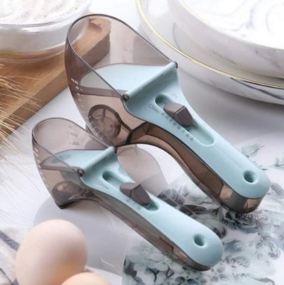 Регулируемые пластиковые мерные ложки 2 штуки Adjustable measuring spoon | Зображення 2