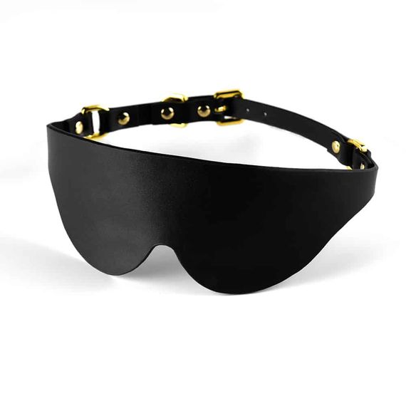 Маска на очі Blindfold UPKO з італійської шкіри, чорна