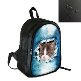 Рюкзак міський/шкільний 38×28см з принтом з котом/кошеням дитячий, підлітковий, спортивний (4140)