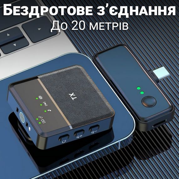 Беспроводной петличный радиомикрофон Savetek P37, универсальная петличка с Lightning и Type-C разъемами, для iPhone/Android | Зображення 4