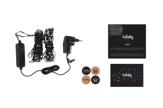 Гірлянда Smart LED Twinkly Dots Lights RGB 200 Gen II, IP44, 10м, кабель прозорий (TWD200STP-BEU) | Зображення 1