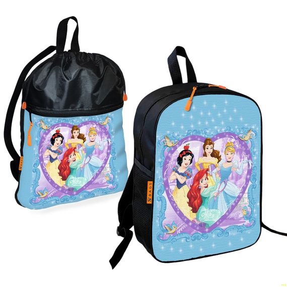 Школьный рюкзак детский Принцессы Диснея + Сумка для обуви спортивной формы рюкзак-мешок  для девочки (01806)