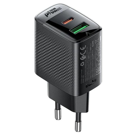 СЗУ Acefast A98 PD30W+QC3.0 GaN (1USB-A/1C) Black