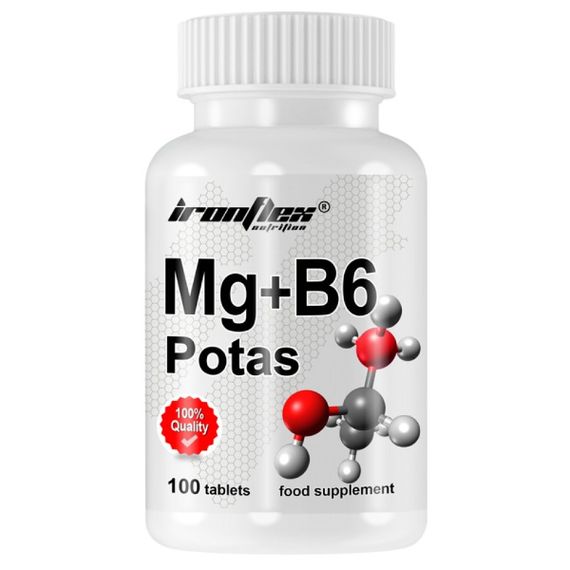 Витаминно-минеральный комплекс для спорта IronFlex Mg + B6 Potas 100 Tabs