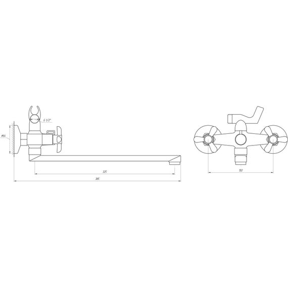 Змішувач для ванни DOMINO DB-H1-L-CHROM | Зображення 1
