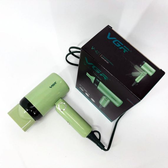 Дорожній складний фен VGR V-421 1200 Вт для сушіння укладання волосся електрофен, Фен для волосся з режимами | Зображення 2