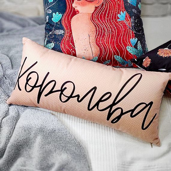 Подушка для дивану оксамитова Королева 50x24 см (52BP_21M004)