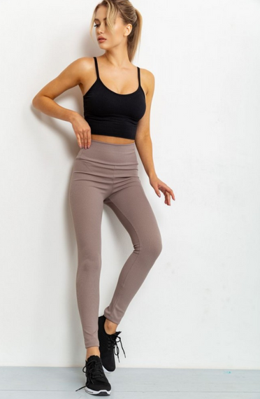 Женские модные лосины в рубчик GF01694 цвет мокко, размер 46