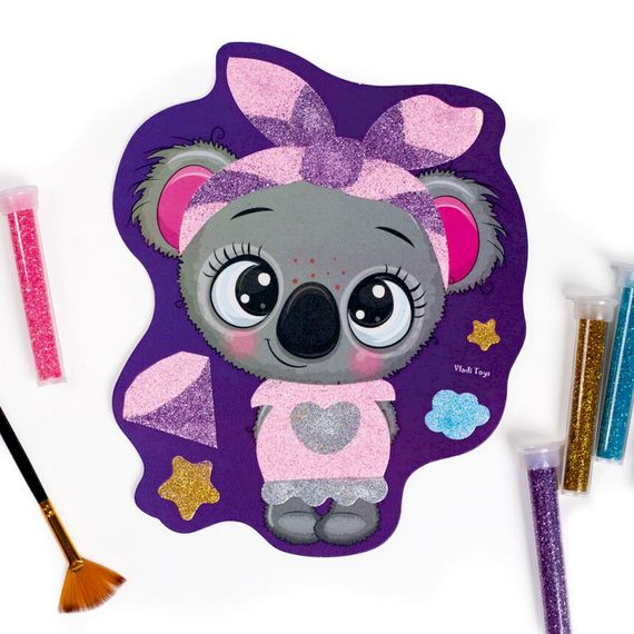 Набор для творчества "Glitter Art Блестящие зверята" VT4501-11, 5 флаконов с глиттерами | Зображення 2