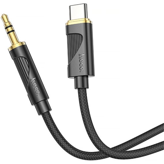 Аудіо кабель Aux Hoco UPA30 Friend (Type-C to AUX 3.5mm) (1m) Black | Зображення 2