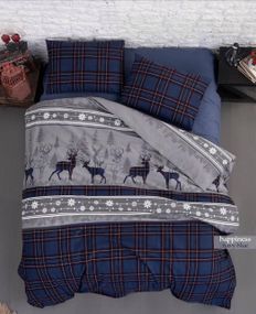 Комплект постільної білизни First Choice Flanel 200×220 см Happinies Navy Blue