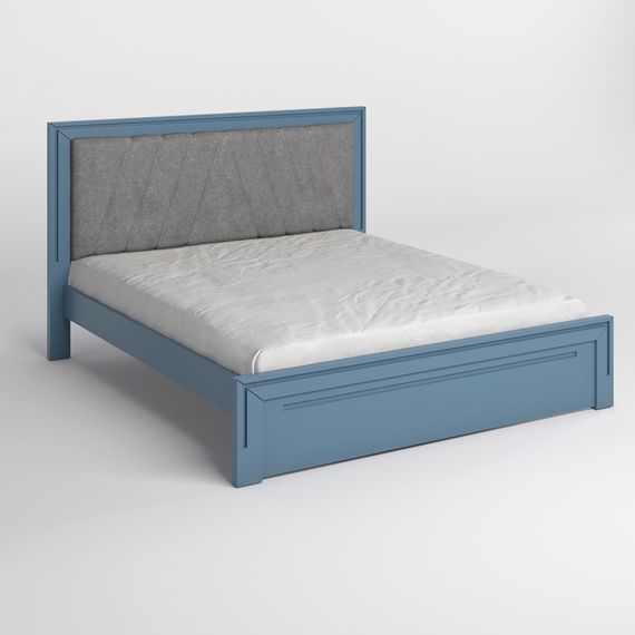 Двоспальне дерев'яне ліжко Mebigrand Торонто Т2 Сіро-синій (S7010R90B)/Аляска 93 (сірий) 160х200 см (MBG-10132) | Зображення 1