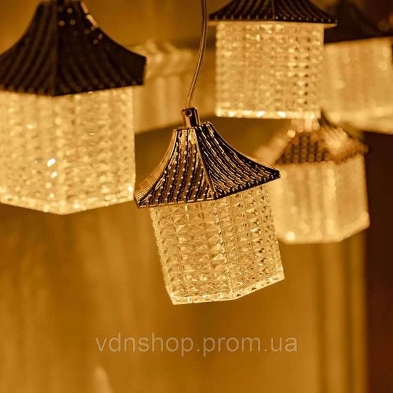 Гірлянда штора з фігурками Ліхтар 3 метри 6 ламп тепле жовте світло 6L3MLIG | Зображення 4