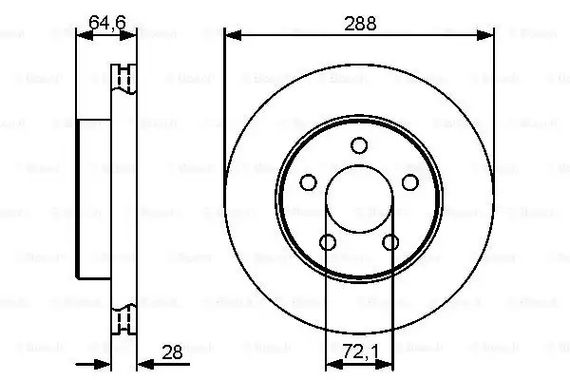 Диск гальмівний JEEP CHEROKEE, BOSCH (0986479461) | Зображення 4