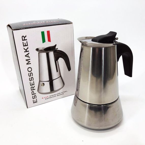 Кавоварка гейзерна з нержавіючої сталі UNIQUE UN-1901 180 мл, Гейзер для варіння кави гейзерна кавоварка | Зображення 5