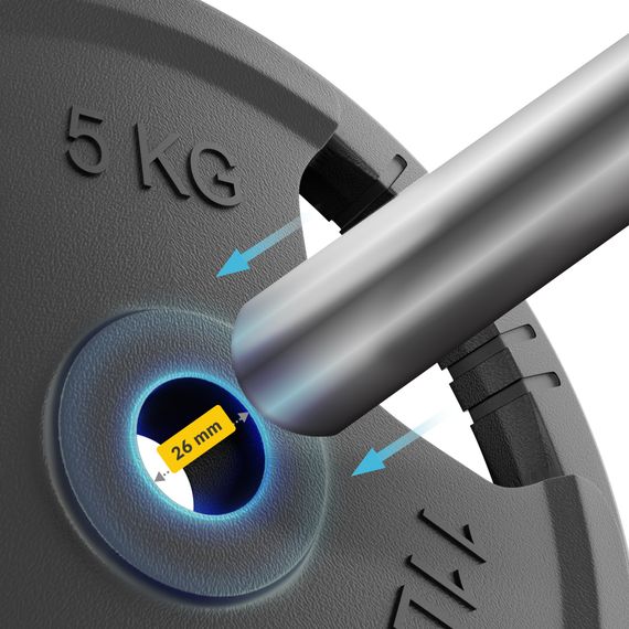 Диск металевий 4FIZJO 2 x 5 кг 26 мм Black (P-5905973401340) | Зображення 2