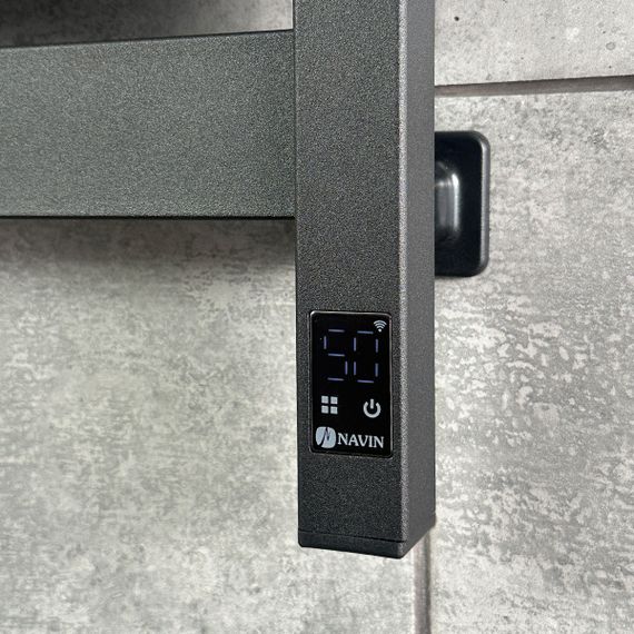 Електрична рушникосушка NAVIN Largo 1100х500 Sensor з Wi-Fi, широка правобічна, чорний муар | Зображення 4