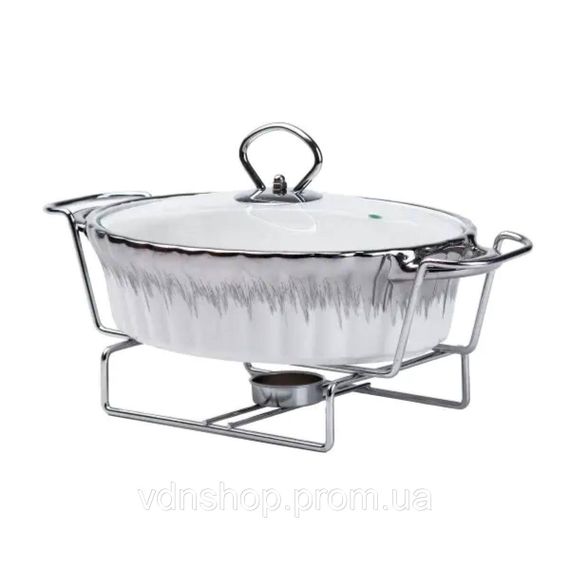 Марміт порцелянаовий на 1 л овальний з підігрівом 31×19×13 см HP1022