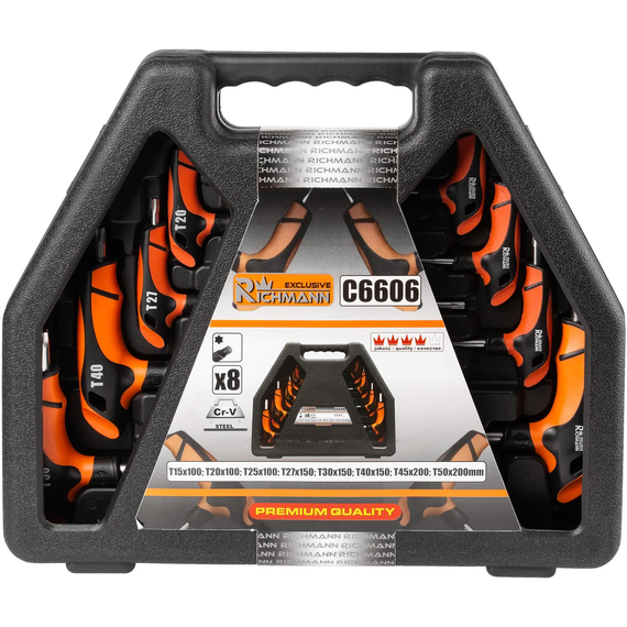 Набор отверток Т-образных TORX T15-T50 мм 8 шт., Richmann (C6606)