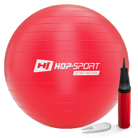 Фітбол Hop-Sport 75см червоний + насос 2020