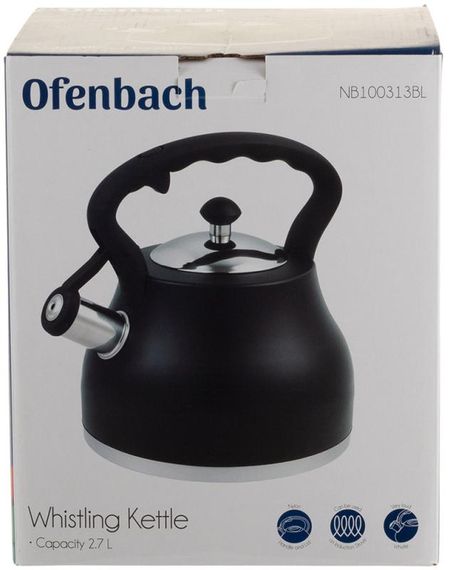 Чайник Ofenbach Black 2.7л нержавіюча сталь, зі свистком | Зображення 5